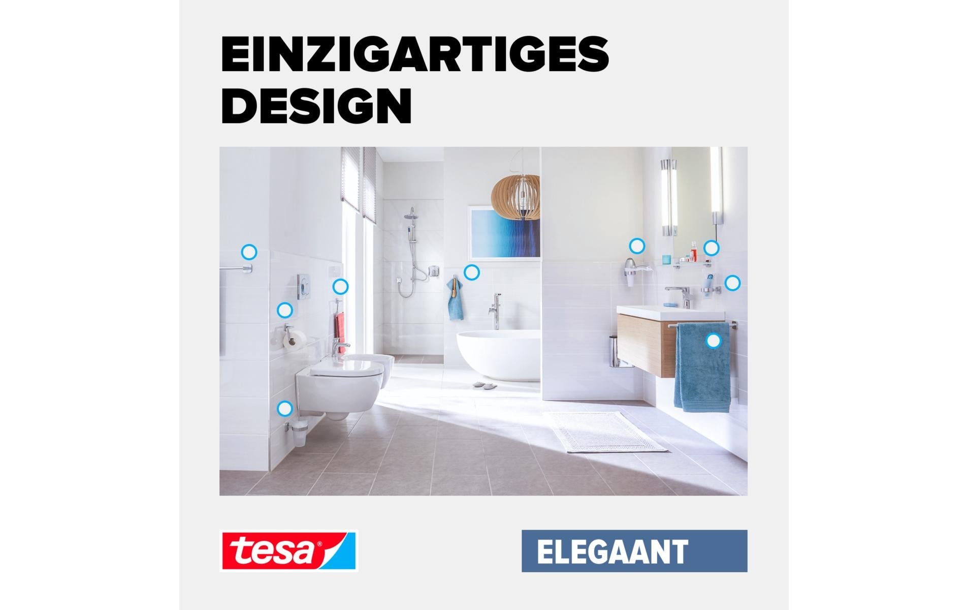 TESA Elegaant – Seifenspender, manuell, 230 ml, Wandmontage, Metall, Chrom, B 73 × H 192 × T 115 mm