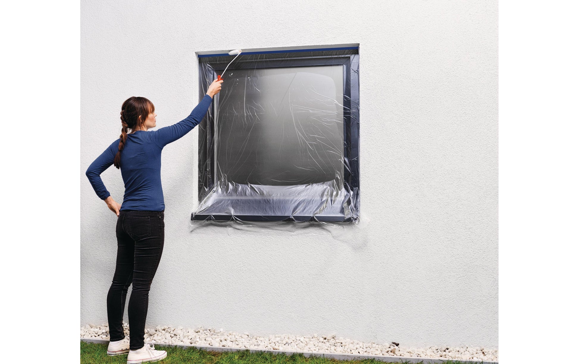 TESA Abdeckfolie mit Band Easy Cover Outdoor, transparent – 1'400 mm × 20,0 m