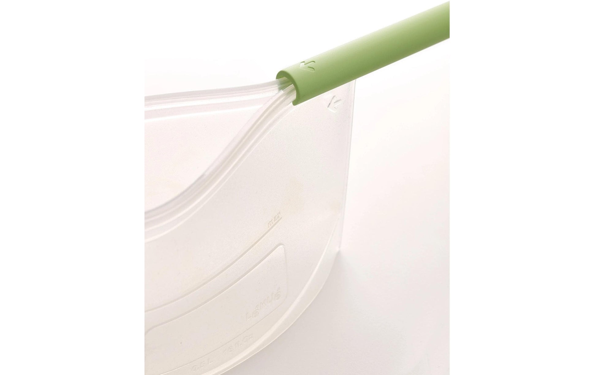 Lékué Vorratsdose 1,5 l, 20 × 21 cm, Silikon, grün/transparent, 3er-Set