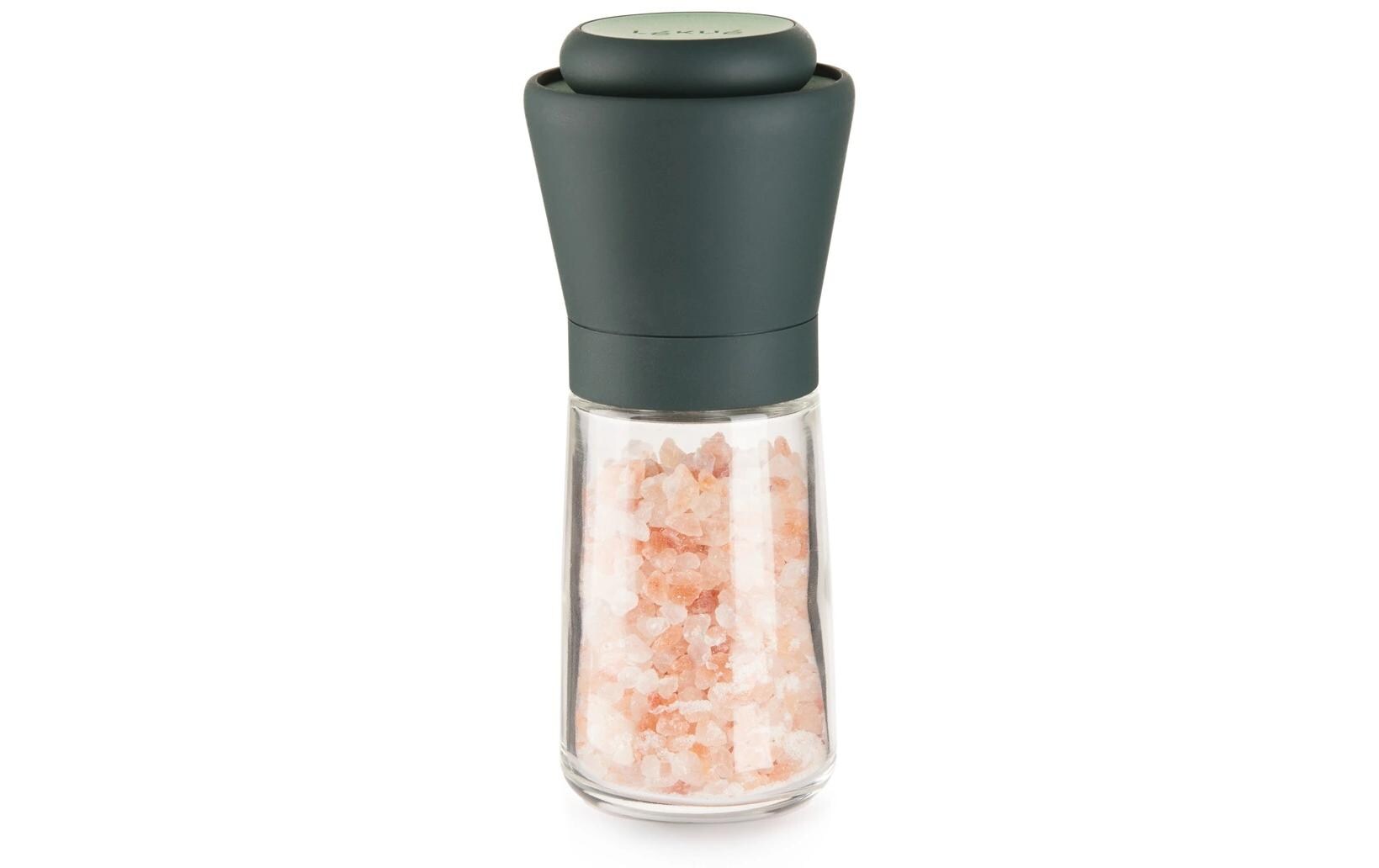 Lékué Salz- und Pfeffermühle 15,2 cm, Glas, Grau/Transparent, für Salz und Pfeffer