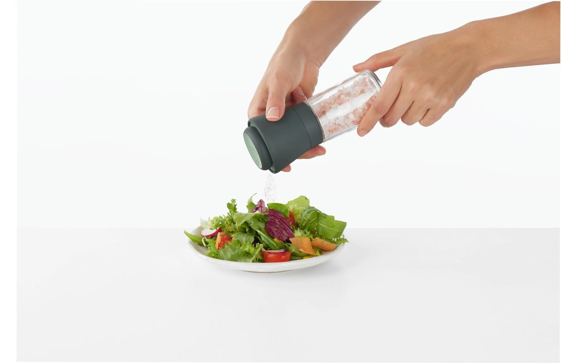 Lékué Salz- und Pfeffermühle 15,2 cm, Glas, Grau/Transparent, für Salz und Pfeffer