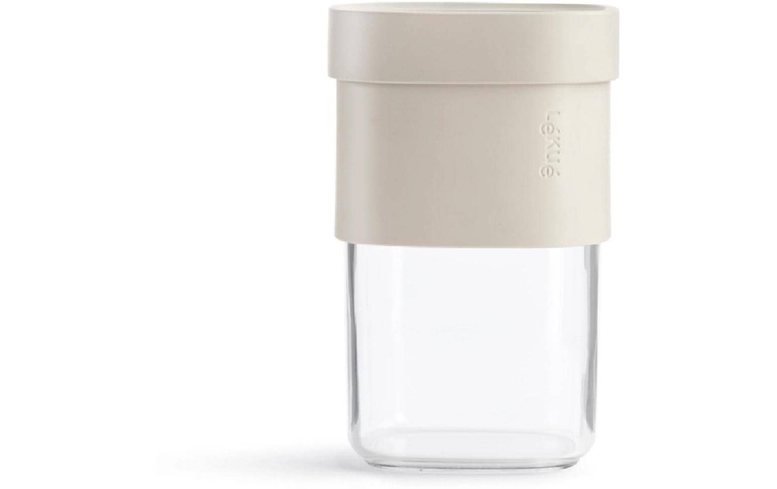 Lékué Vorratsdose 2,5 l, Ø 11,4 × 25,5 cm, Polypropylen (PP), beige/transparent, 3-teilig