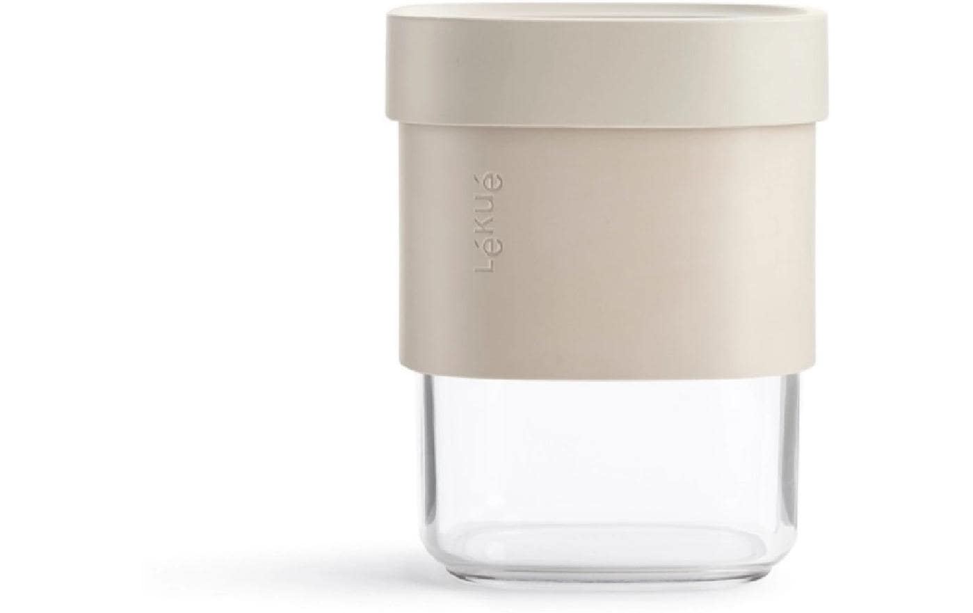 Lékué Vorratsdose 2,5 l, Ø 11,4 × 25,5 cm, Polypropylen (PP), beige/transparent, 3-teilig