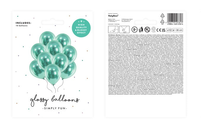 PartyDeco Luftballons – Grün – Ø 30 cm – Latex – 10 Stk