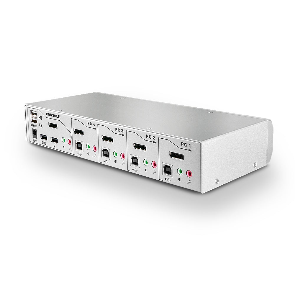 Lindy KVM-Switch, DisplayPort 1.2/USB 2.0, Pro-Audio