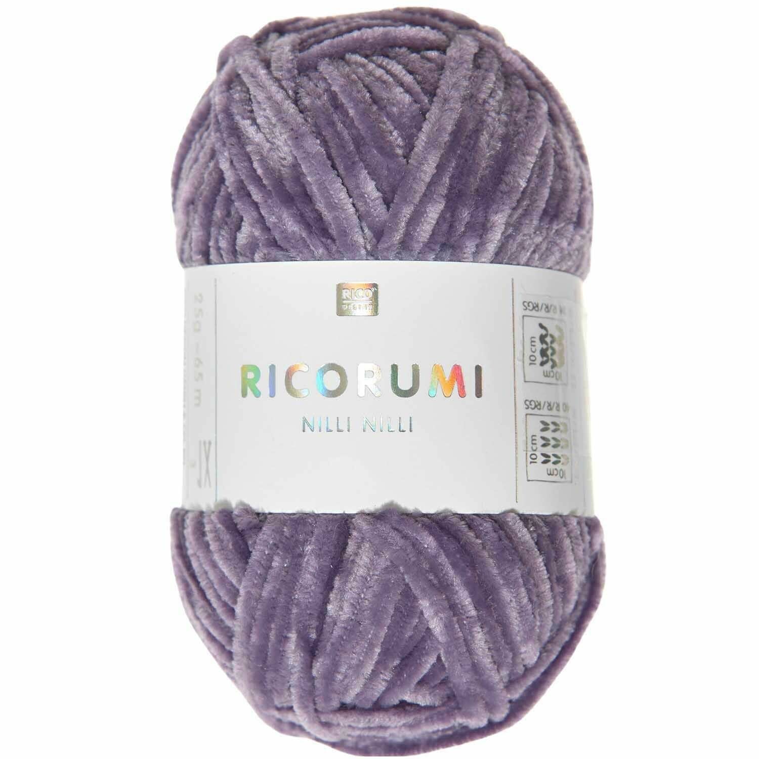 Rico Design Ricorumi Nilli Nilli Garn Lila – 25 g, 65 m, Nadel 3 mm, 100% Polyester, 1 Stk.
