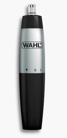 Wahl Nasen- und Ohrenhaartrimmer – batteriebetrieben (1 × AA) – schwarz, silber – Edelstahlklingen