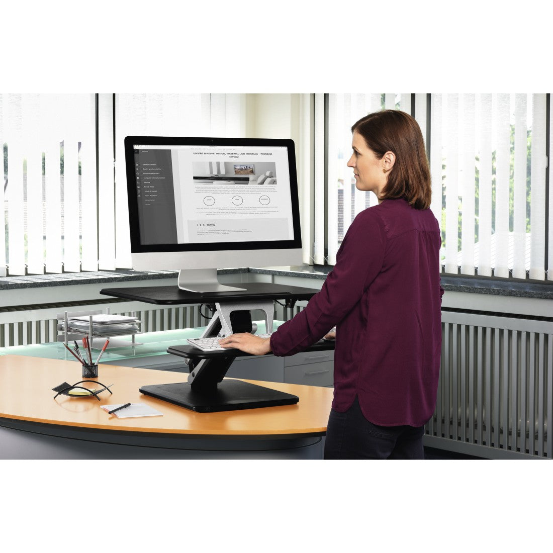 Hama Stehtisch – 80 × 52 × 18–43 cm – Schwarz – Höhenverstellbar