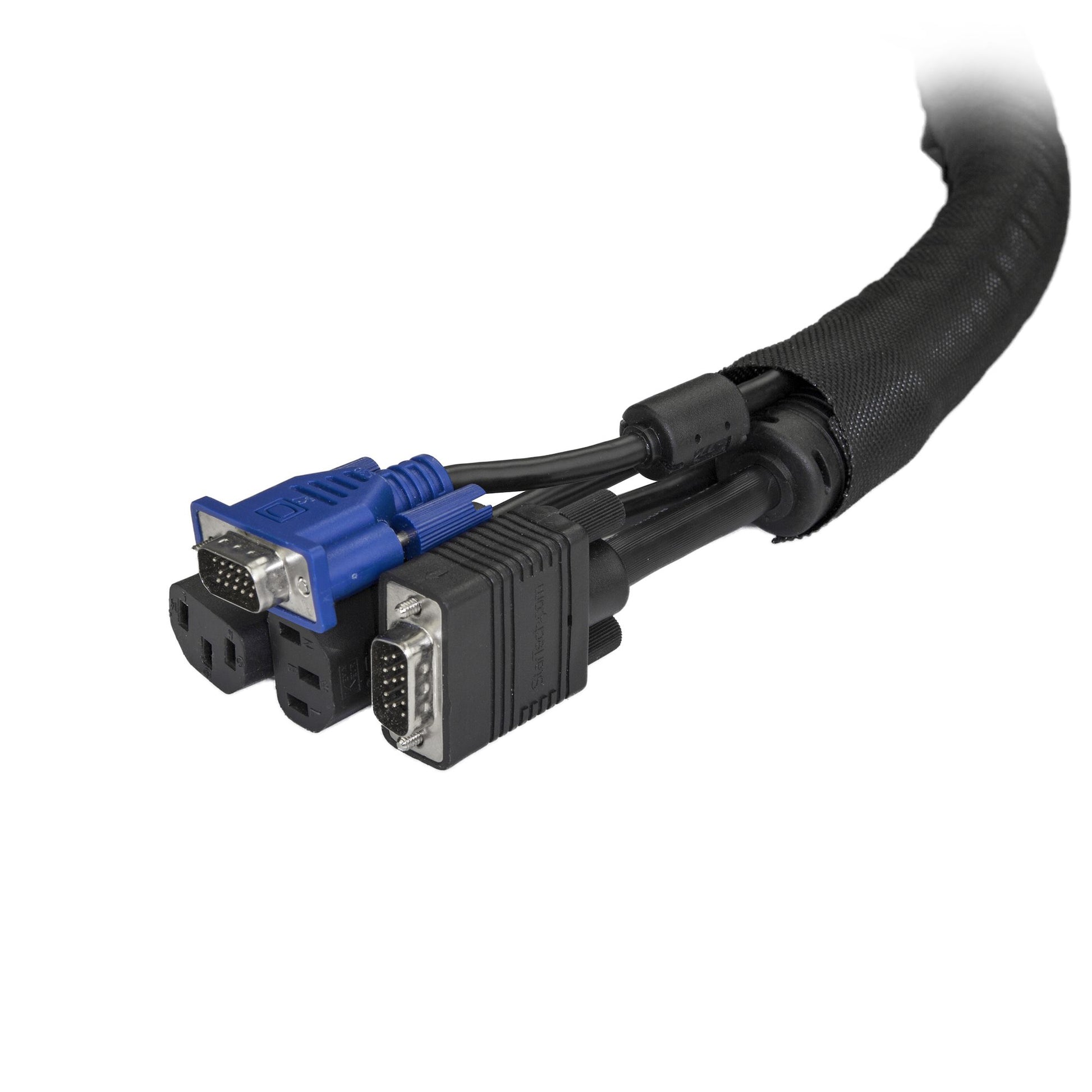 StarTech.com Kabelschlauch, Ø 25 mm × 2 m, selbstschliessend, Polyester/Nylon, zuschneidbar – schwarz