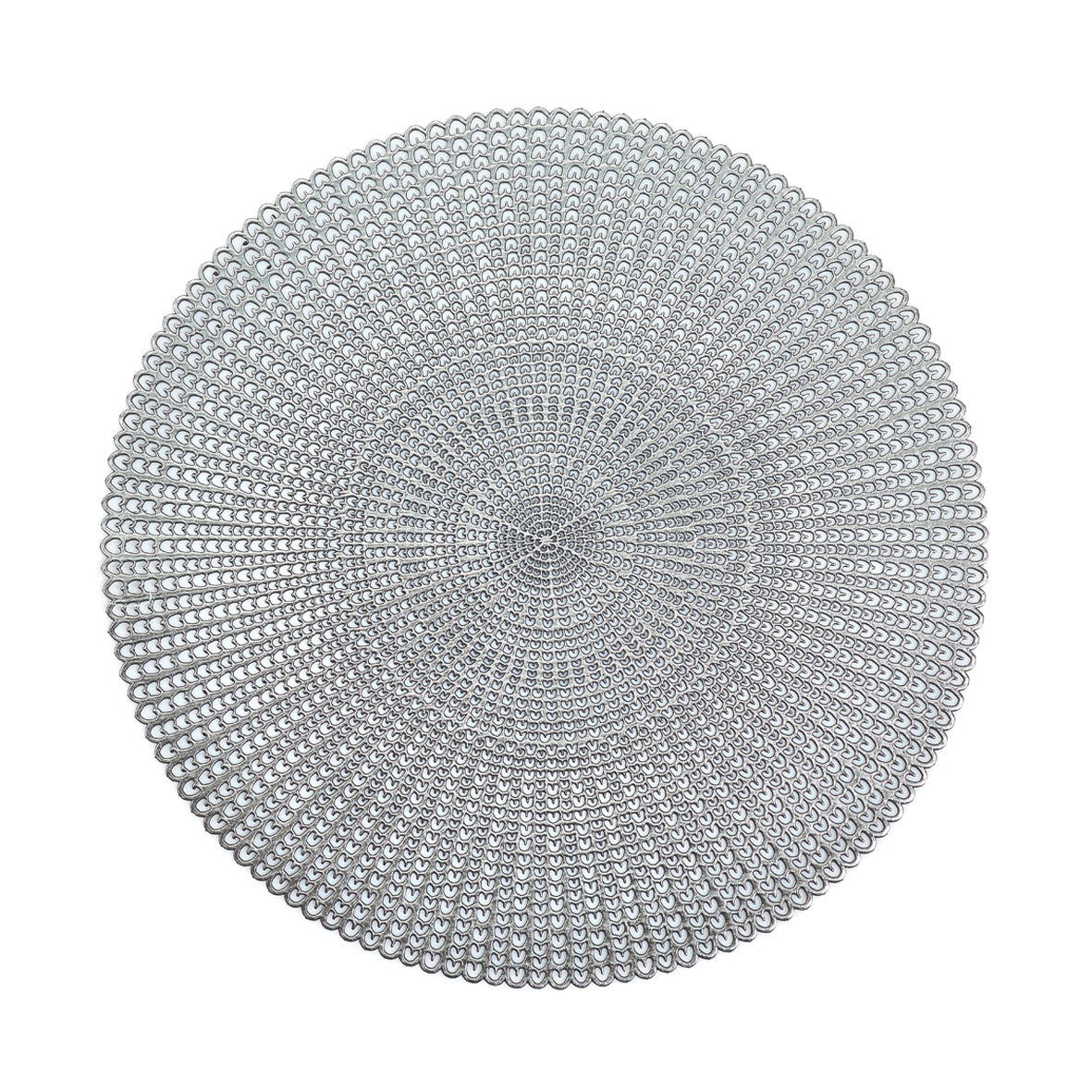 Zeller Present Tischset – rund, PVC, Silber, Ø41 cm