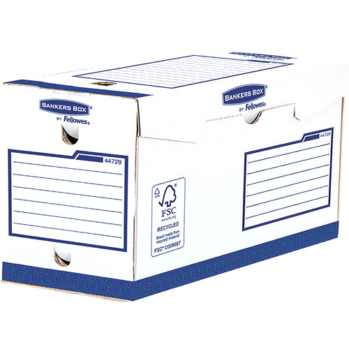 Fellowes Archivschachtel – A4, 194 × 244 × 330 mm, Karton, Blau/Weiss, 20er-Pack