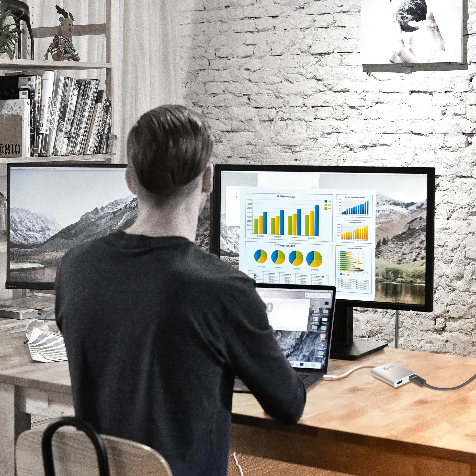 j5create JUA365-N Multi-Monitor-Adapter USB-A zu 2× HDMI – 4K (3840 × 2160) @ 30 Hz, für Windows, macOS