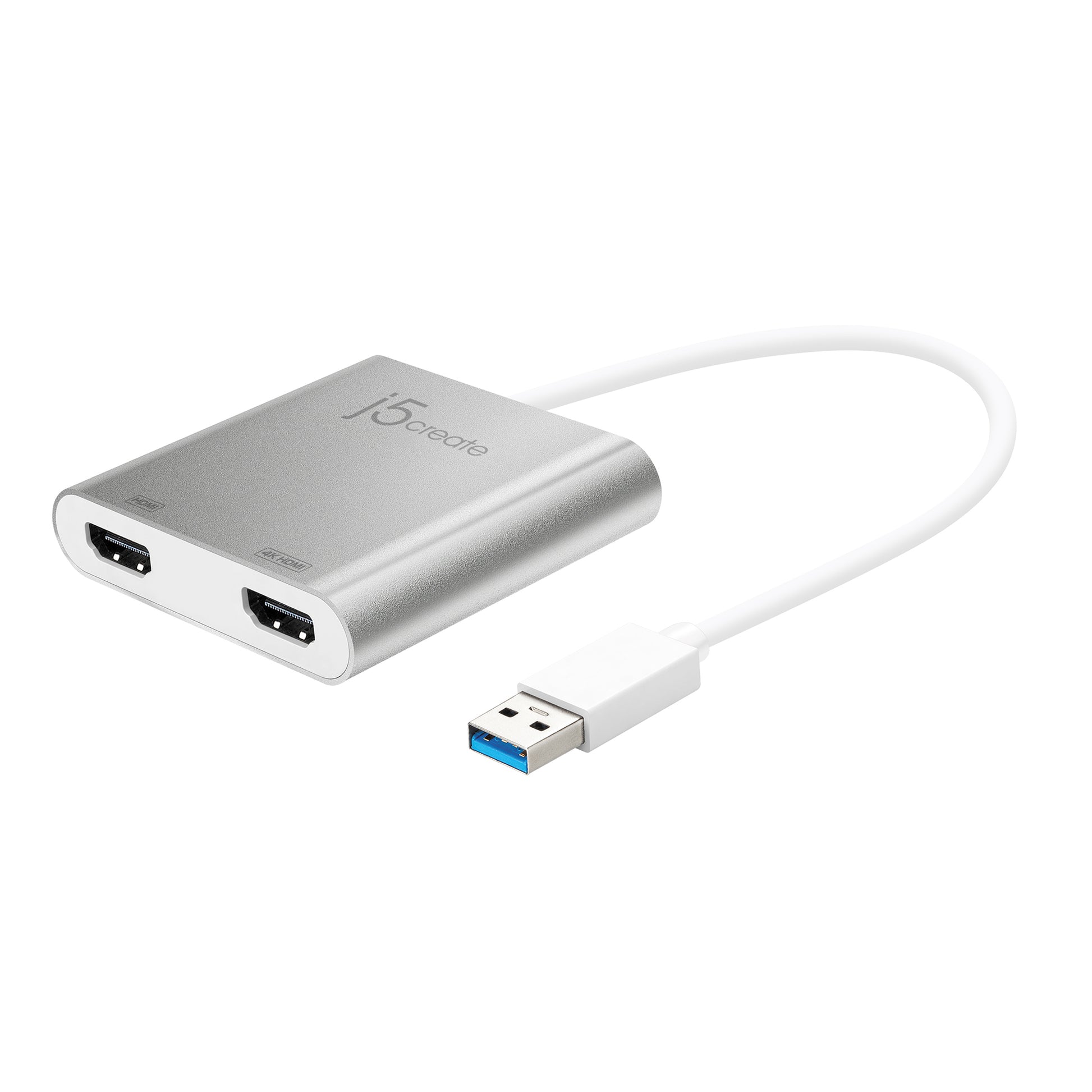 j5create JUA365-N Multi-Monitor-Adapter USB-A zu 2× HDMI – 4K (3840 × 2160) @ 30 Hz, für Windows, macOS