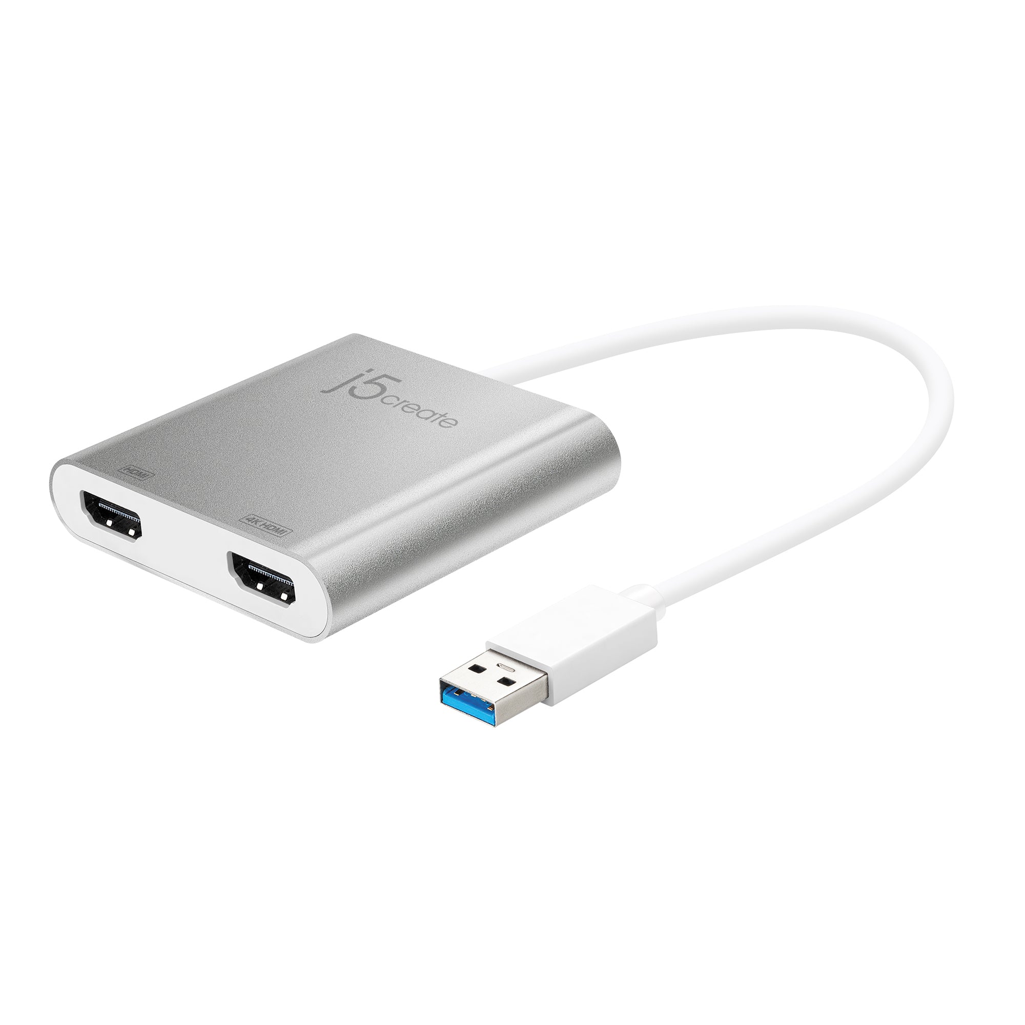j5create JUA365-N Multi-Monitor-Adapter USB-A zu 2× HDMI – 4K (3840 × 2160) @ 30 Hz, für Windows, macOS