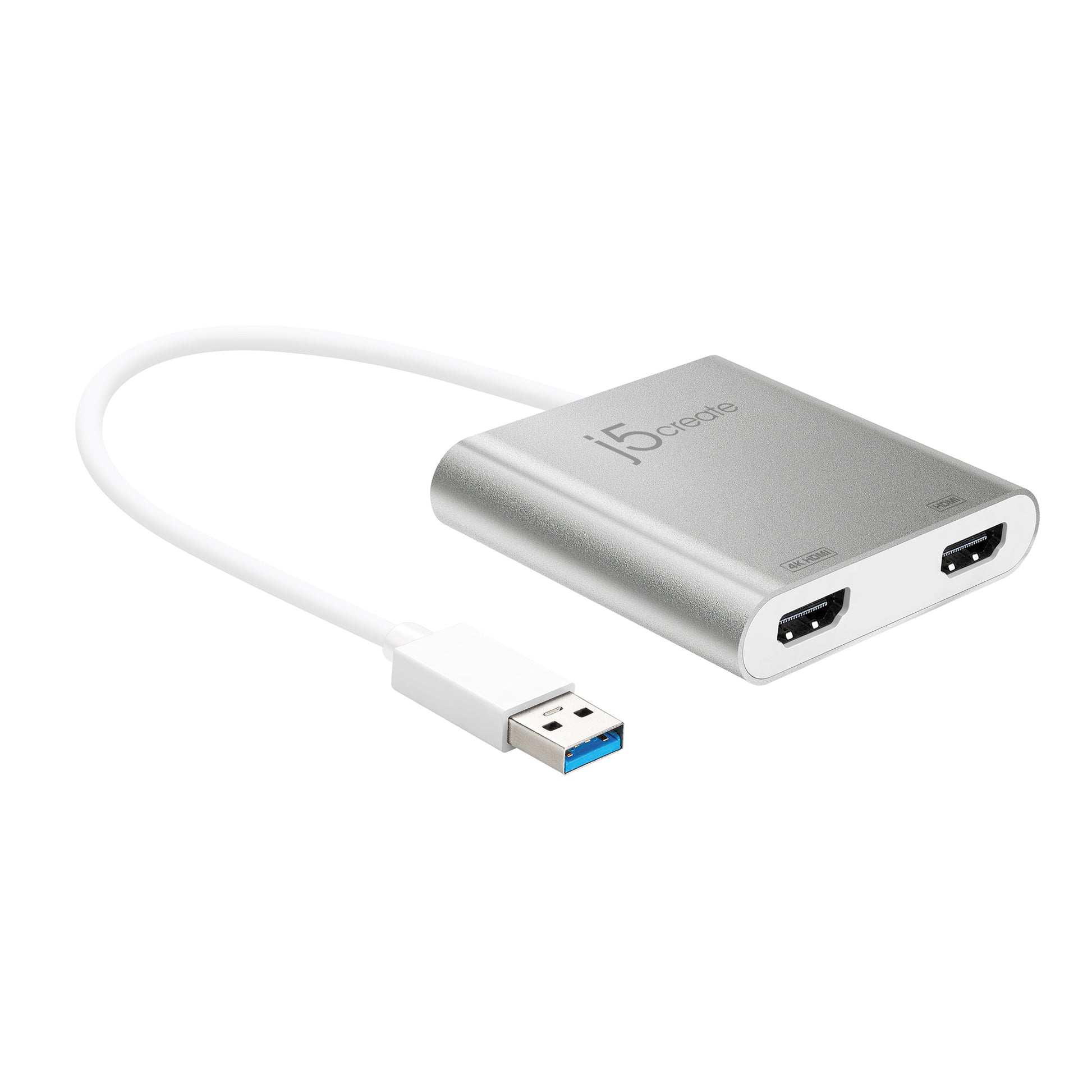 j5create JUA365-N Multi-Monitor-Adapter USB-A zu 2× HDMI – 4K (3840 × 2160) @ 30 Hz, für Windows, macOS