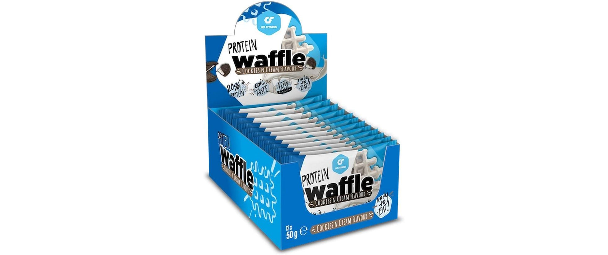 Go Fitness Protein-Waffel – Cookies & Cream – 12 × 50 g