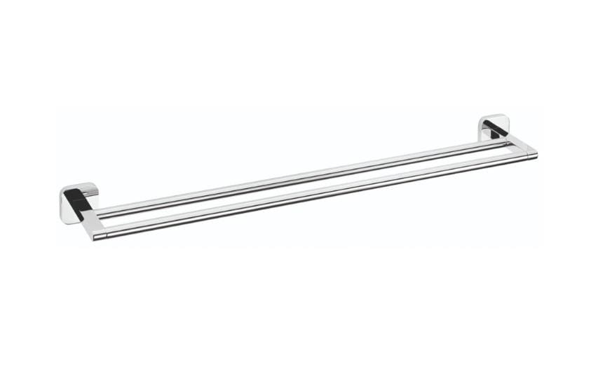 TESA Handtuchhalter, doppelt – Klebemontage – 63 cm Breite – Chrom – Metall