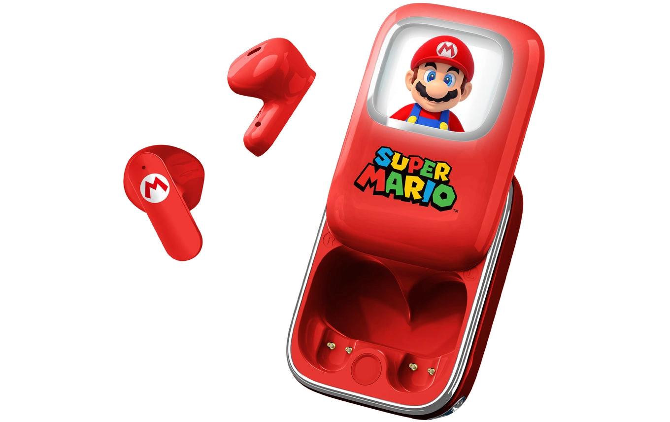 OTL Technologies Super Mario Slide SM1278 Kinderkopfhörer – In-Ear, Stereo, TWS, mit Ladecase, Rot, BT 5.3