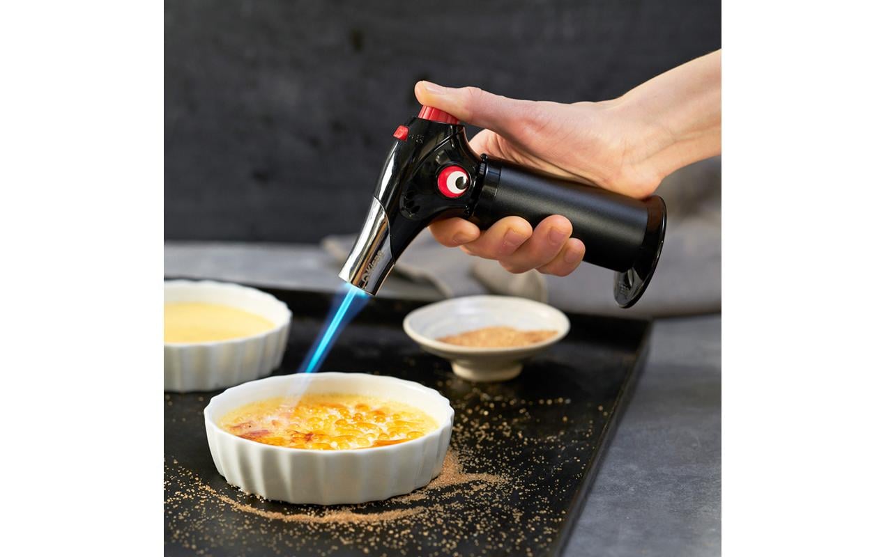 Kisag Flambierbrenner, Butan/Propan, Metall, Schwarz, Einstellbare Flamme, Sicherheitssperre