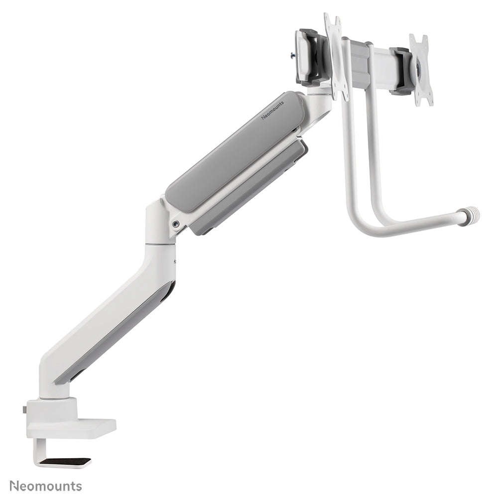 Neomounts DS75-450WH2 – Monitorarm, Dual, Tischklemme, bis 32", VESA 75 × 75/100 × 100 mm, 8 kg, weiss