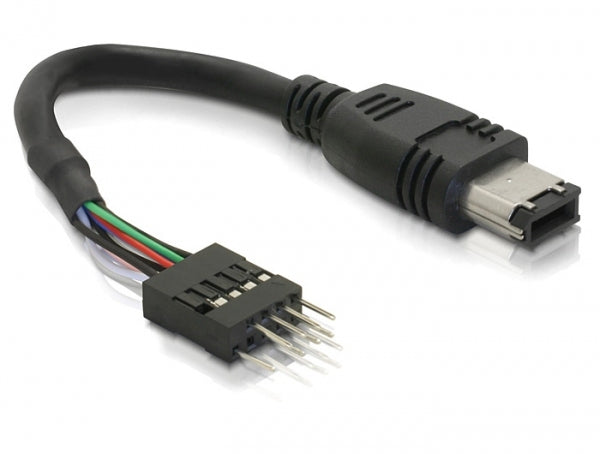 DeLOCK FireWire 400 6-Pin Kabel – FireWire 400 6-Pin zu 6-Pin, 400 Mbit/s, 0,16 m, Schwarz