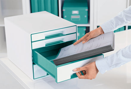 Leitz WOW Cube Aufbewahrungsbox – türkis metallic, Kunststoff (PS)