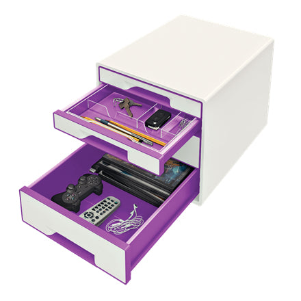 Leitz WOW Cube Archivschachtel – violett, metallisch, Kunststoff (PS)