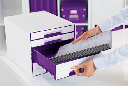 Leitz WOW Cube Archivschachtel – violett, metallisch, Kunststoff (PS)