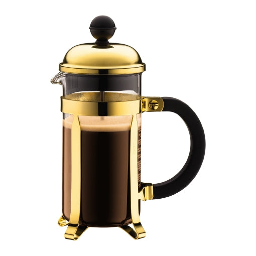 Bodum Chambord French Press Kaffeebereiter – 0,35 l, 3 Tassen, Gold