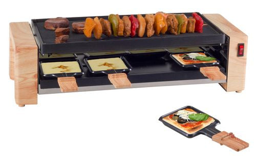 Nouvel Raclette-Gerät 402320 – 8 Personen, Pizza-Funktion, 1600 W, Aluguss-Grillplatte – schwarz