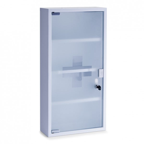 Zeller Present Erste-Hilfe-Schrank, abschliessbar, Metall, 300 × 120 × 600 mm, weiss