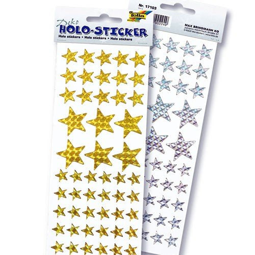 Folia Sticker – Sterne – 102 Stück – permanent – mehrfarbig