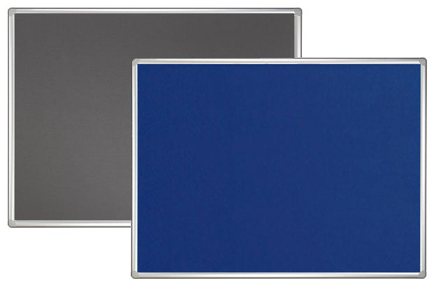 Franken Pinnwand – Filz, Aluminiumrahmen – 150 × 100 cm, Grau, PRO, für Schienensystem
