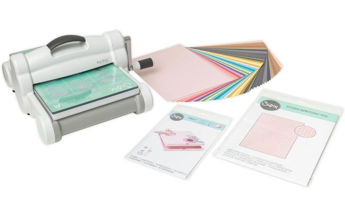 Sizzix Stanz- und Prägemaschine Big Shot PLUS – Starter Kit – Grau/Weiss