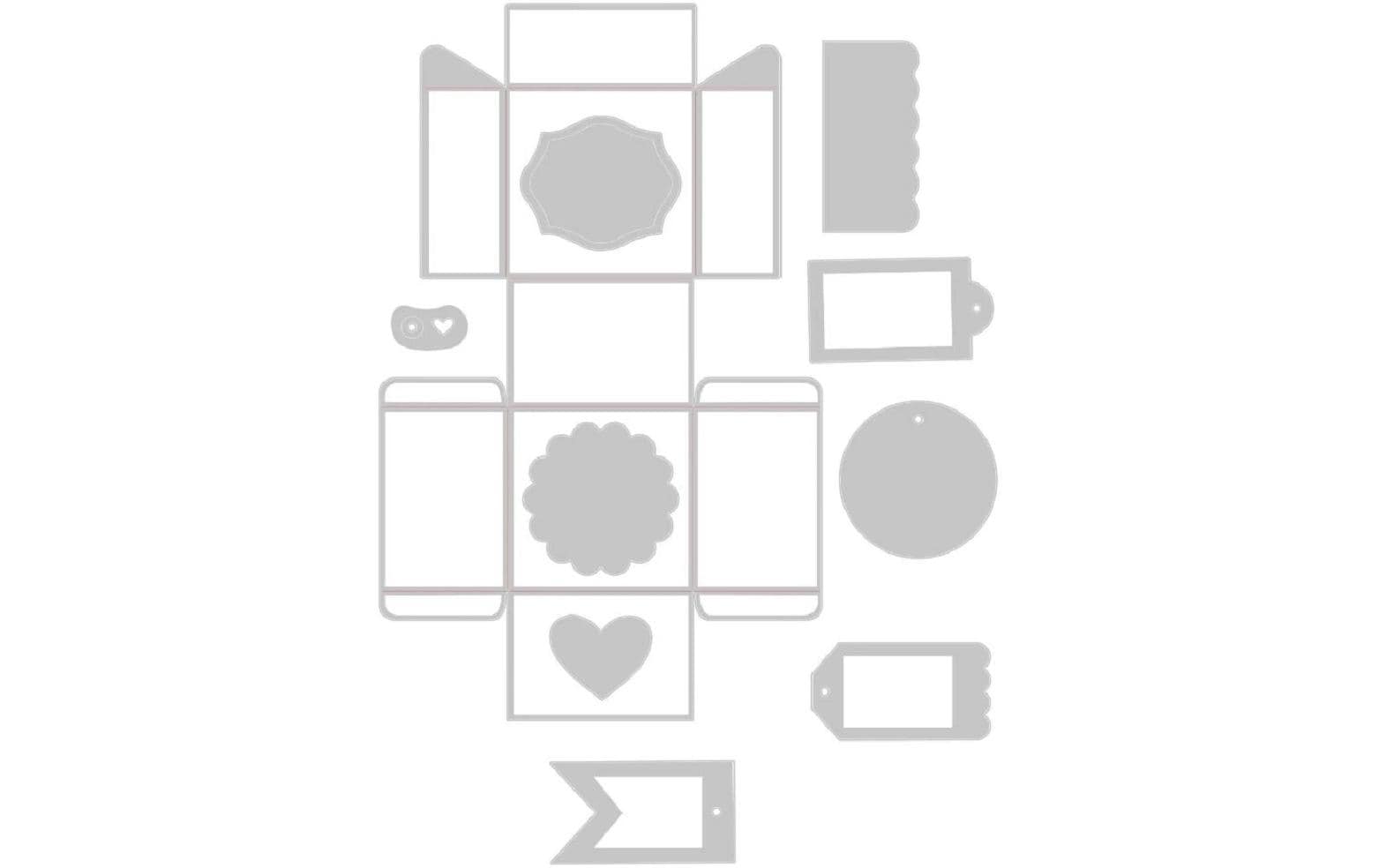 Sizzix Thinlits Plus – Stanzschablone, diverse Motive, 10er Set, farbig sortiert