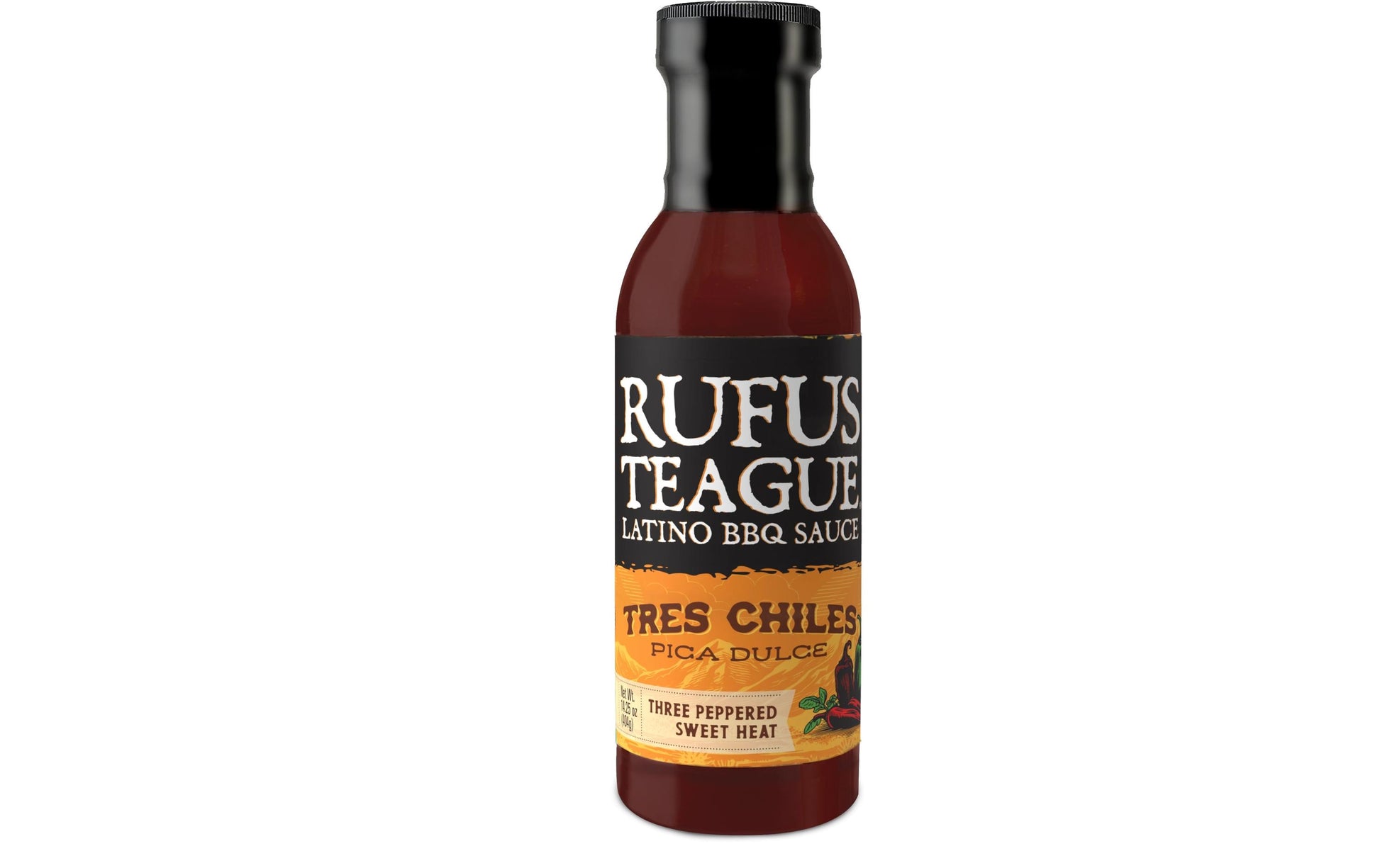 Rufus Teague BBQ-Sauce Tres Chiles, glutenfrei – 404 g