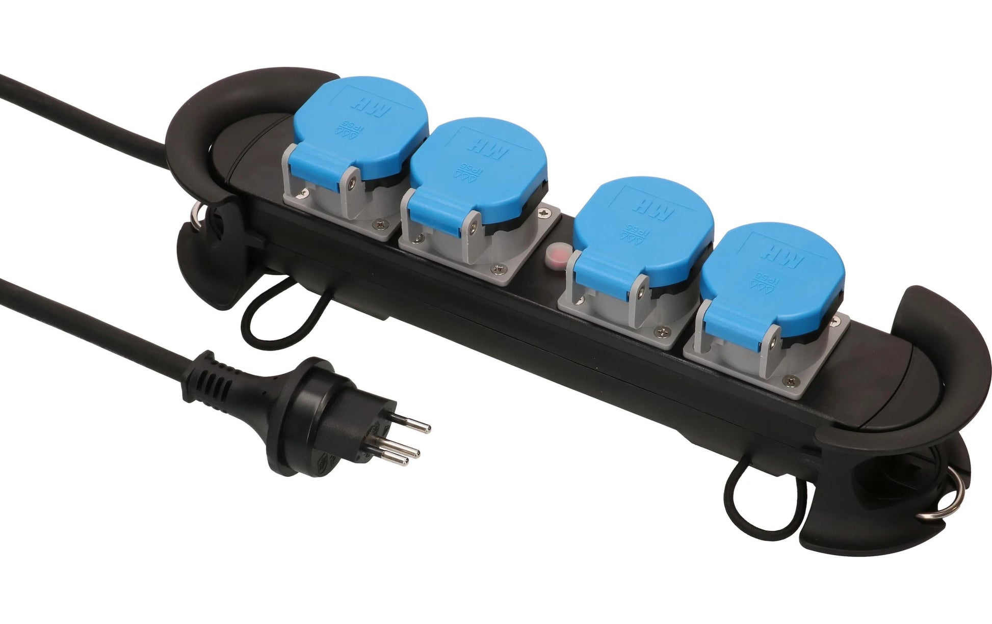 Max Hauri AG Max Hauri Construct Line SZ/BL – Steckdosenleiste, 4× T13, mit 4 Schaltern, 5 m, Stecker T13, IP55