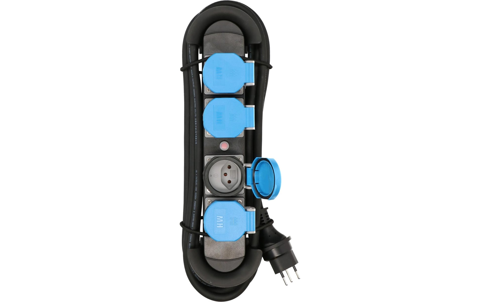 Max Hauri AG Max Hauri Construct Line SZ/BL – Steckdosenleiste, 4× T13, mit 4 Schaltern, 5 m, Stecker T13, IP55