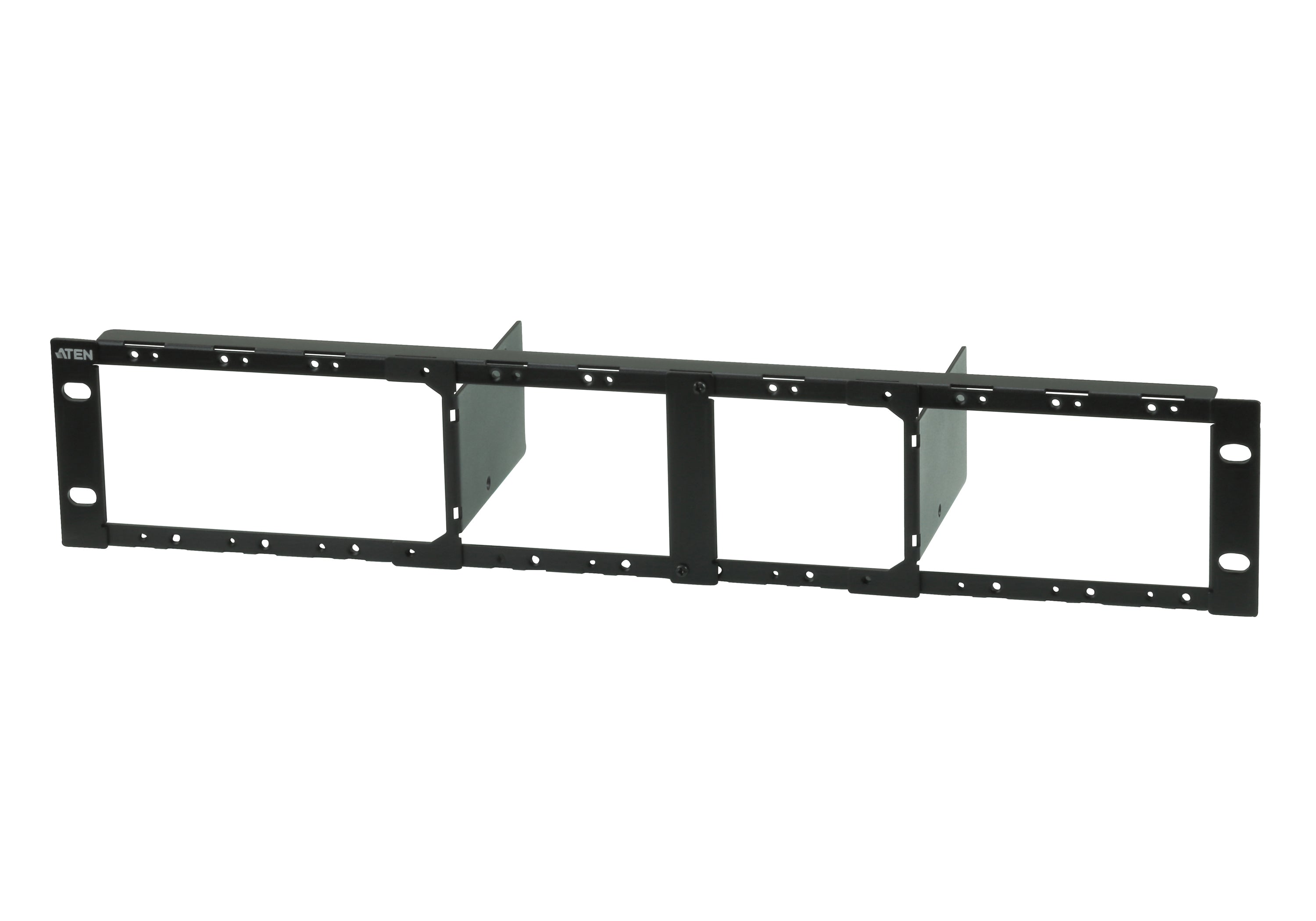 ATEN VE-RMK2U – Rack-Montageset, 2U, inkl. 12× 2U Befestigungsplatten & Schrauben, für CE100, Schwarz