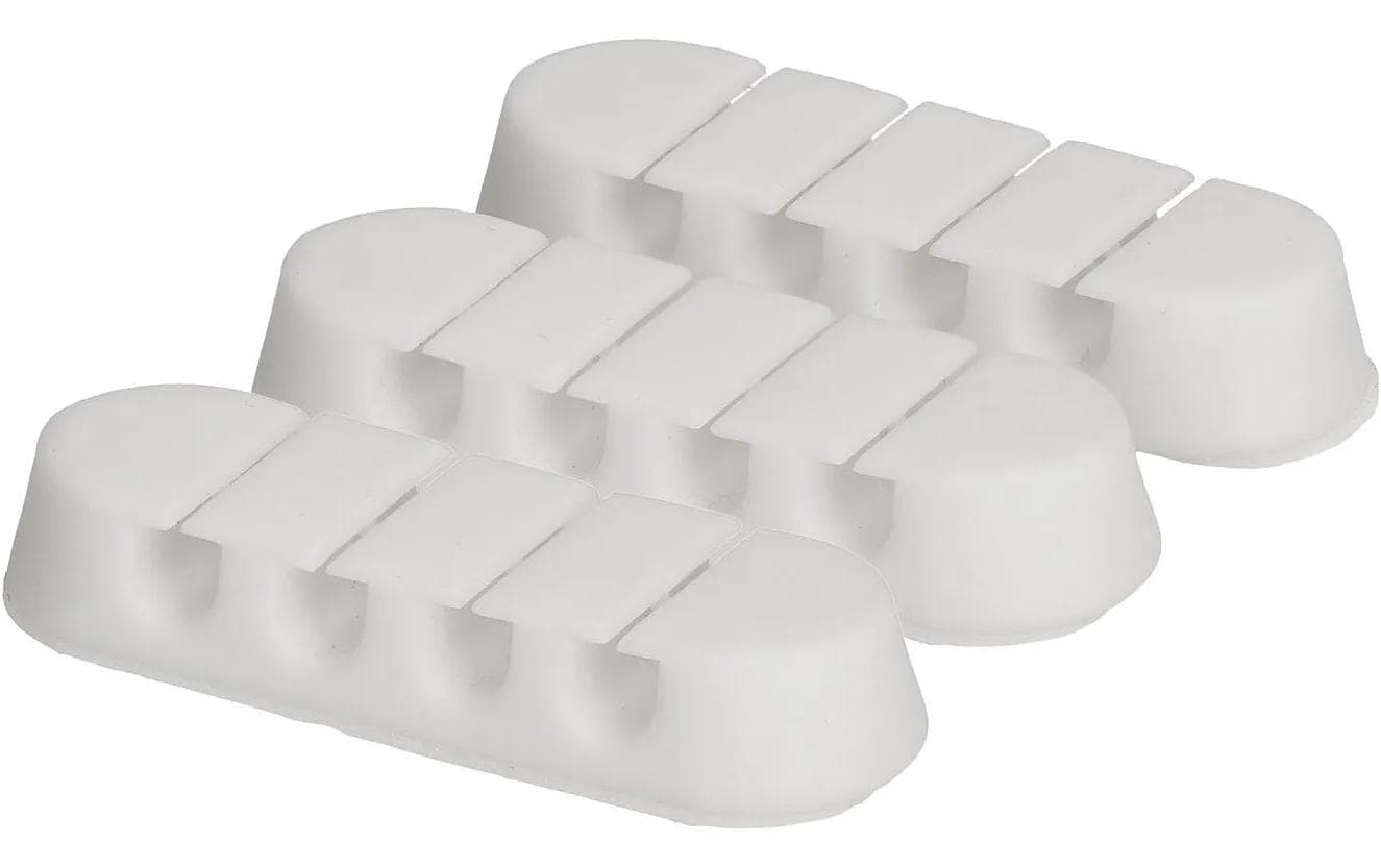 Max Hauri AG Max Hauri Kabelhalter, selbstklebend, Ø bis 7 mm, 3er-Pack – weiss