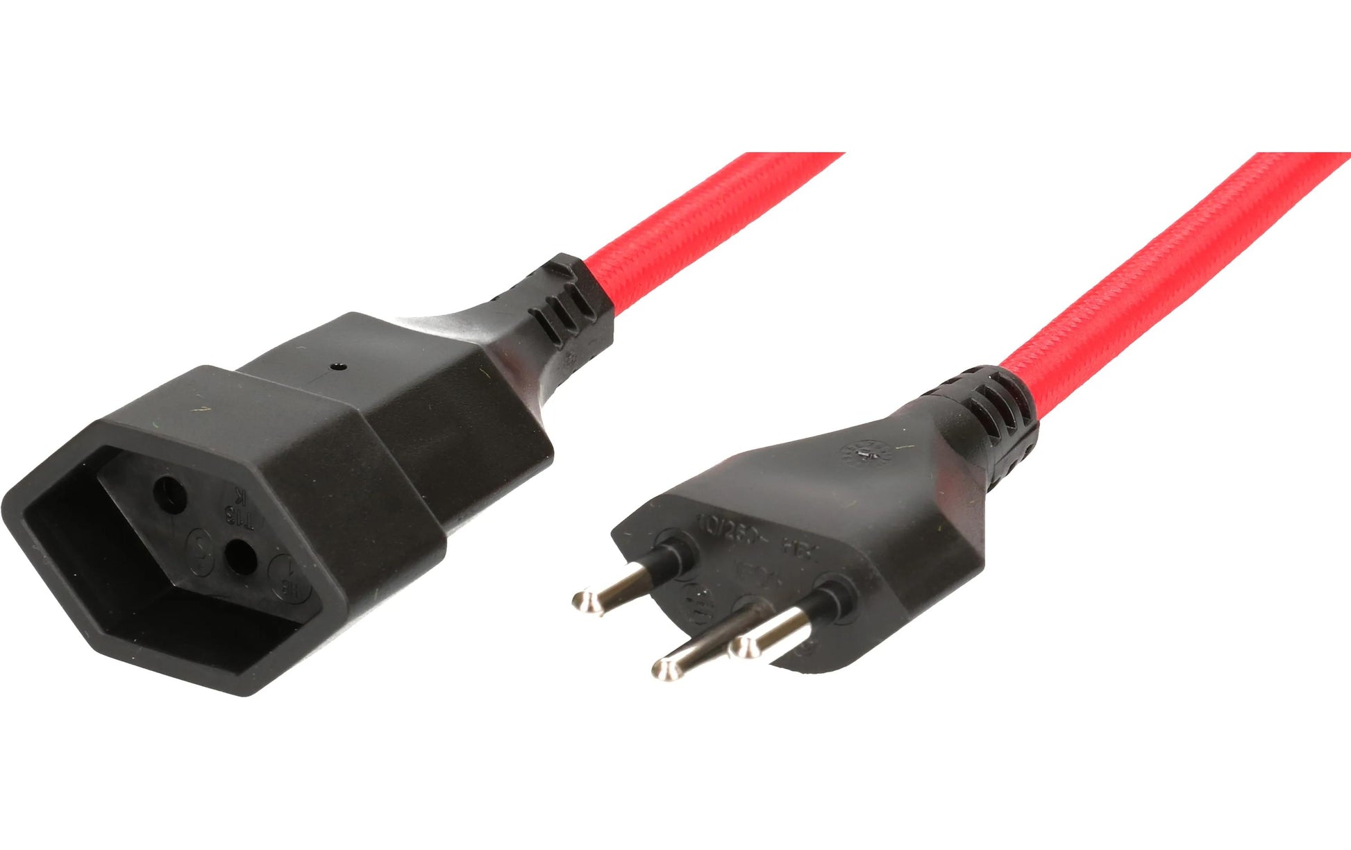 MaxTex Verlängerungskabel – T13–T12, 3 m, H05VV-F, 1 mm², Rot