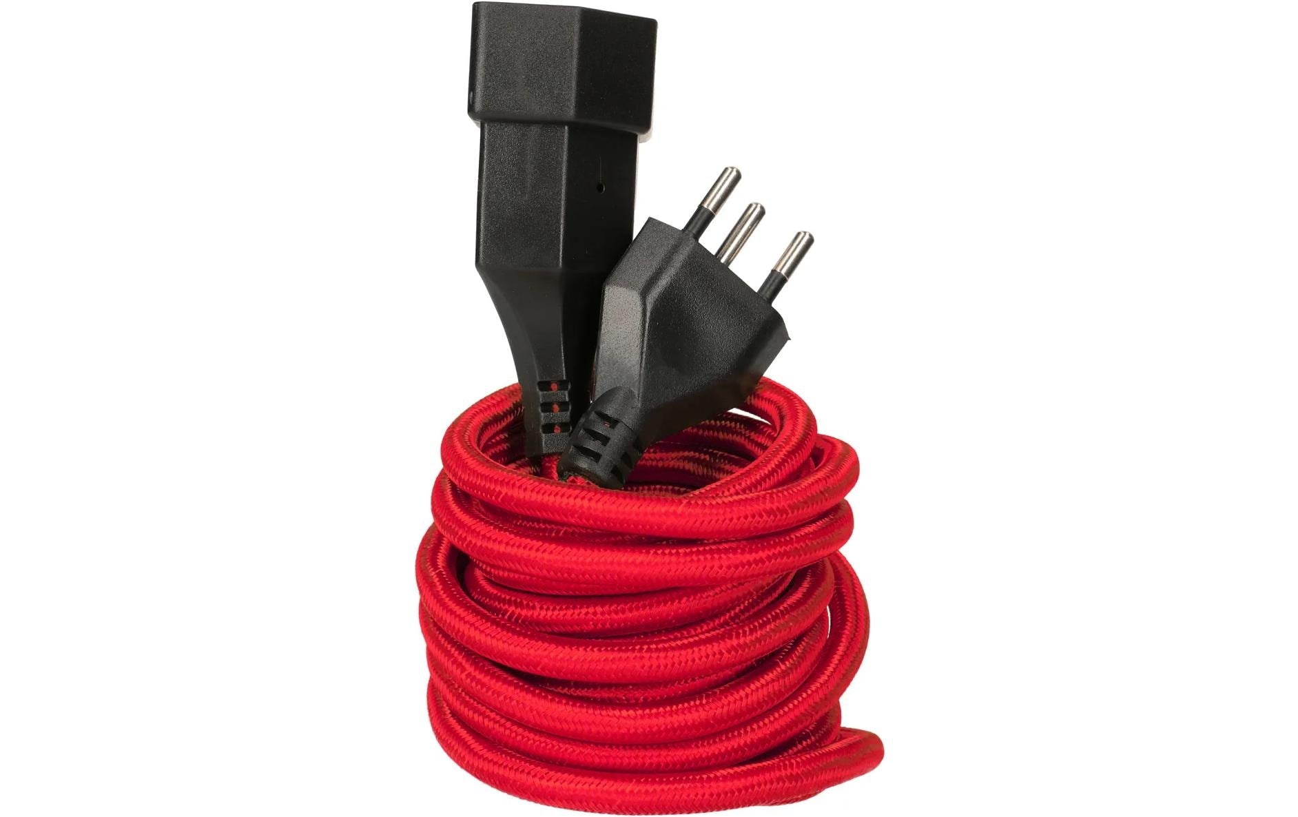 MaxTex Verlängerungskabel – T13–T12, 3 m, H05VV-F, 1 mm², Rot