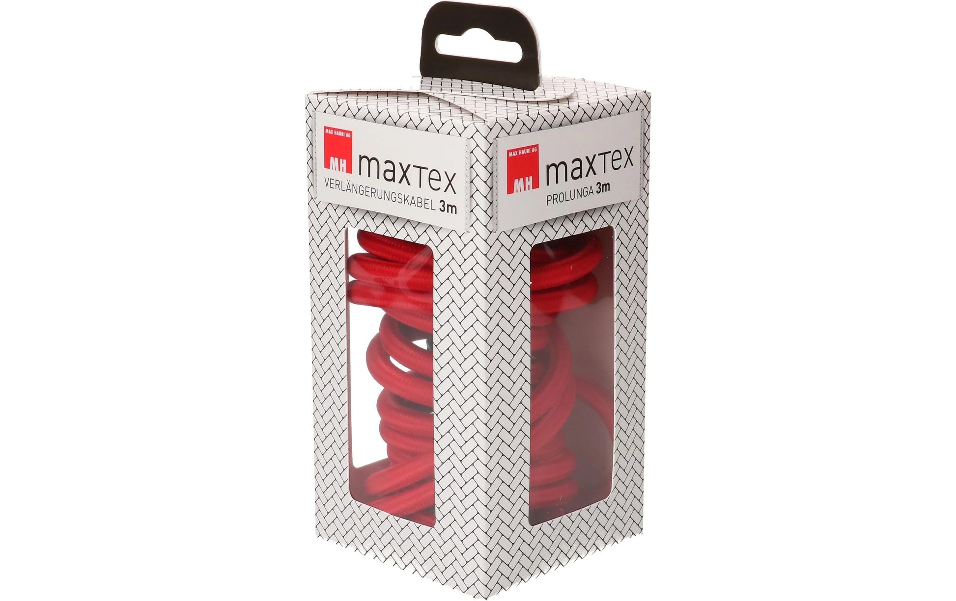 MaxTex Verlängerungskabel – T13–T12, 3 m, H05VV-F, 1 mm², Rot
