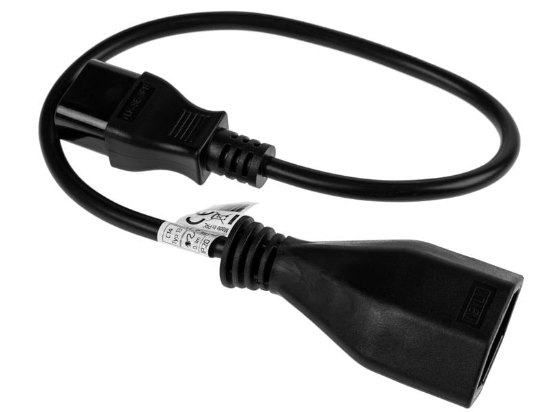 FURBER.power Netzkabel – C14–T13, 0,3 m, 230 V, schwarz