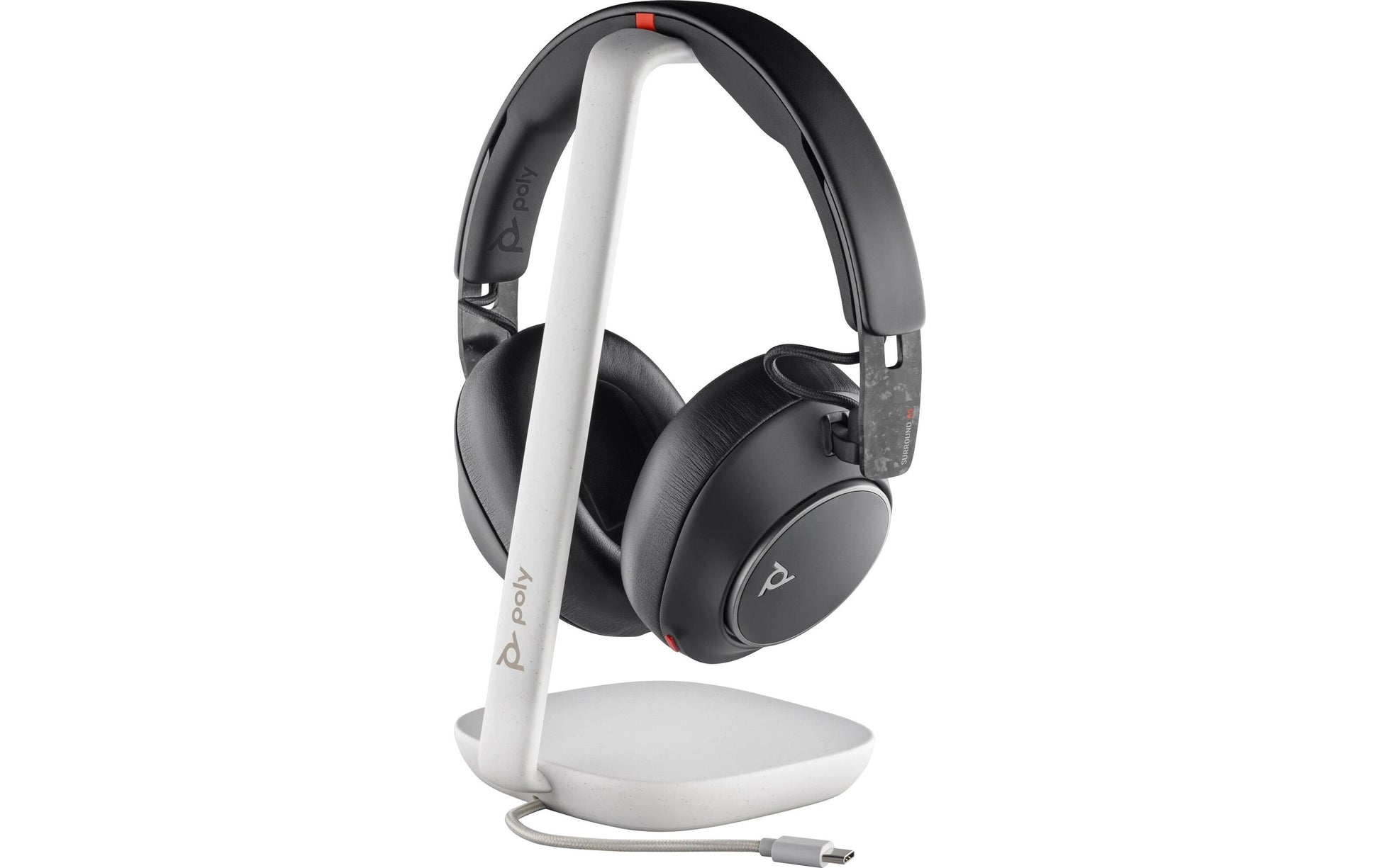 Poly Voyager 85 UC Office-Headset – Over-Ear, Stereo, BT, UC-optimiert, mit Ladestation, Schwarz, BT 5.3