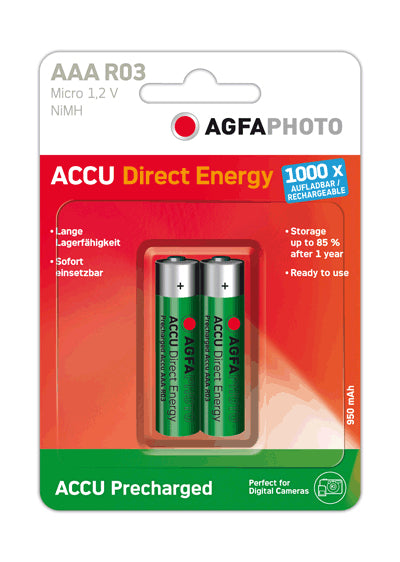 AgfaPhoto AAA Akkus, NiMH, 950 mAh, 1,2 V