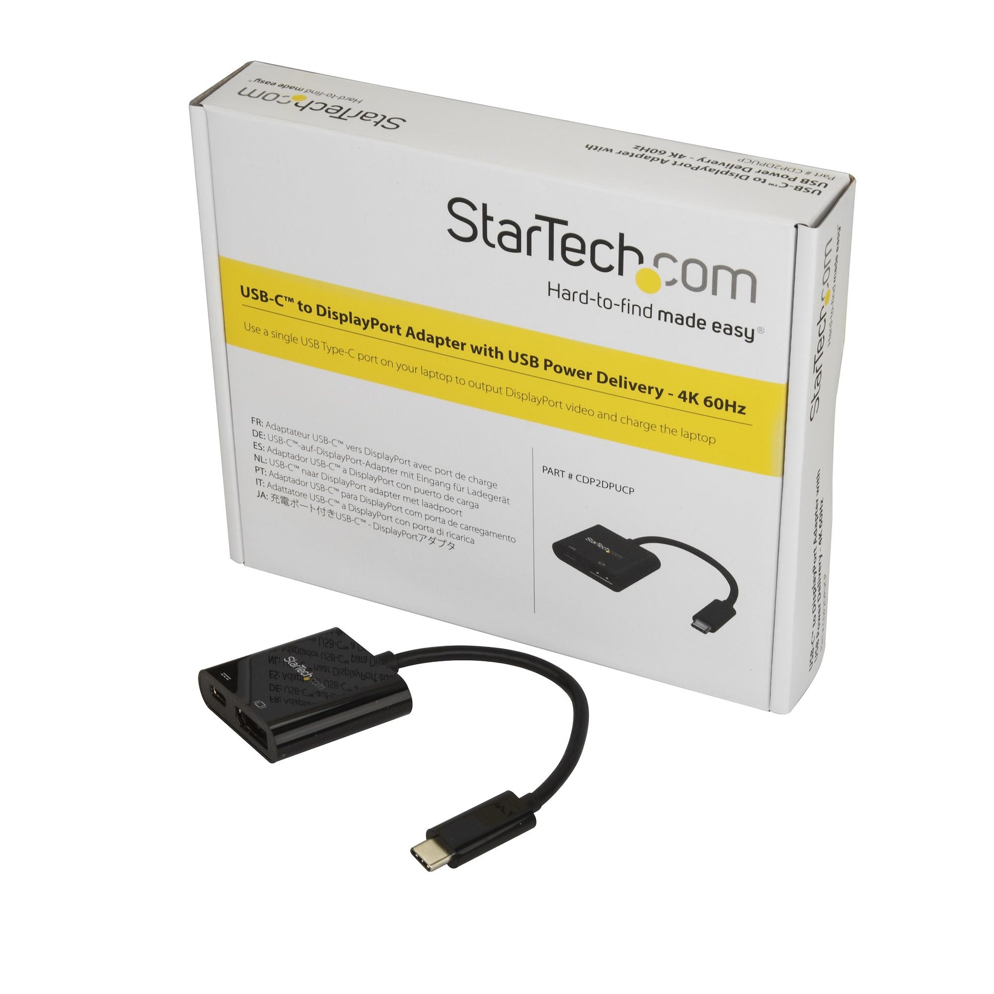 StarTech.com USB-C auf DisplayPort Adapter DP 1.2 4K 60 Hz – 0,1 m – für Thunderbolt 3, USB-C