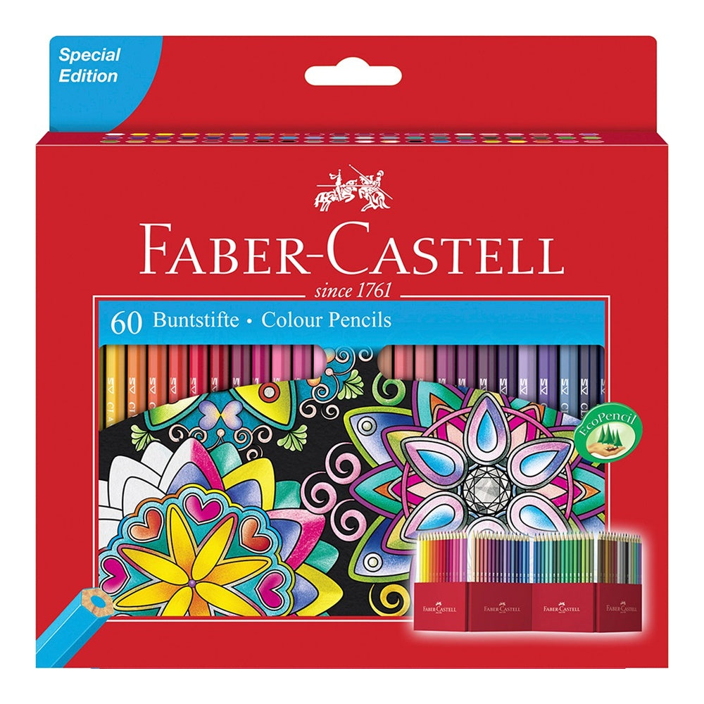 Faber-Castell Buntstifte Classic – 60 Farben, im Kartonetui, Ø 2,8 mm, sechskantig, FSC