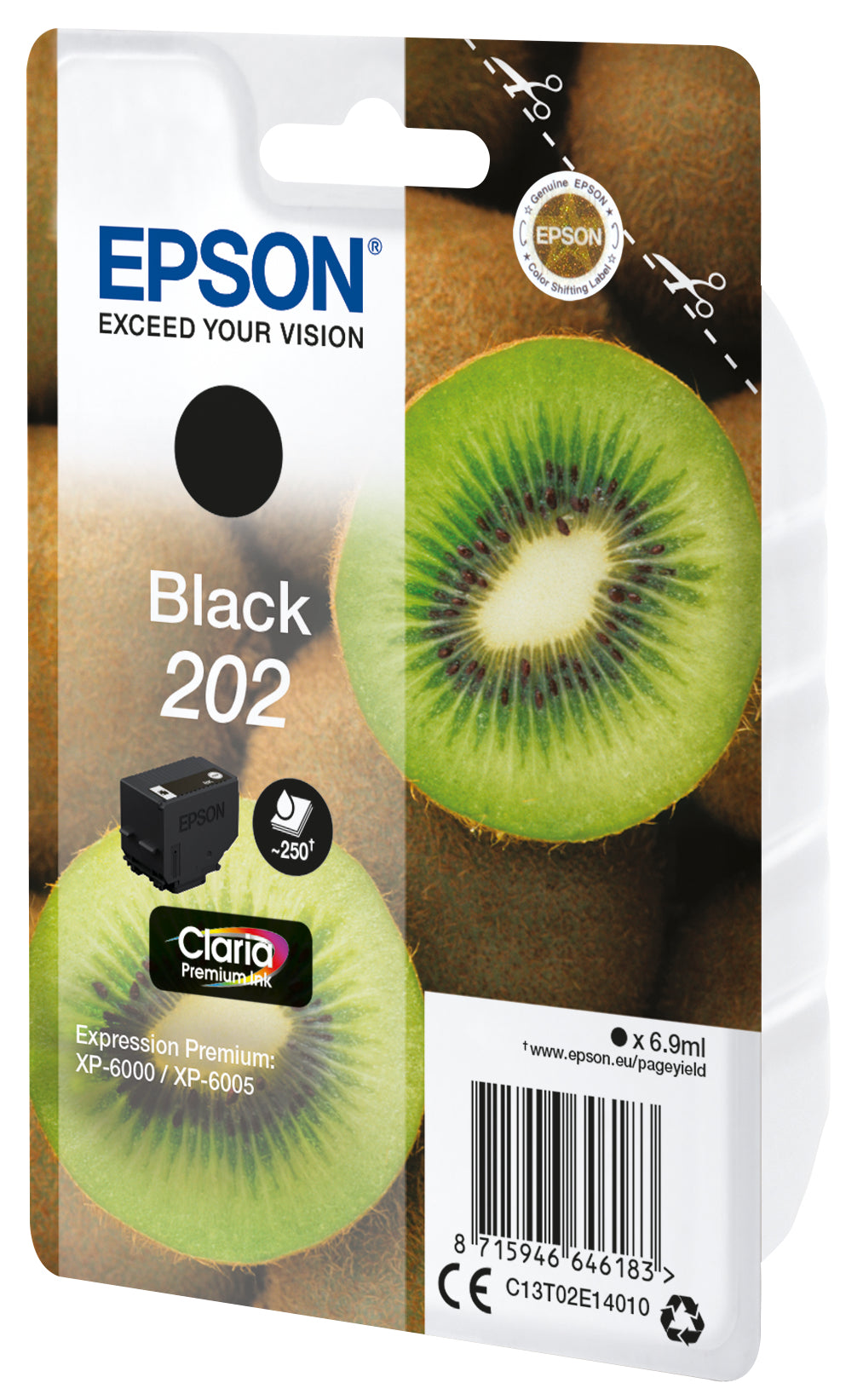 Epson Tintenpatrone 202 (C13T02E14020), Schwarz, 250 Seiten, Original – für Epson