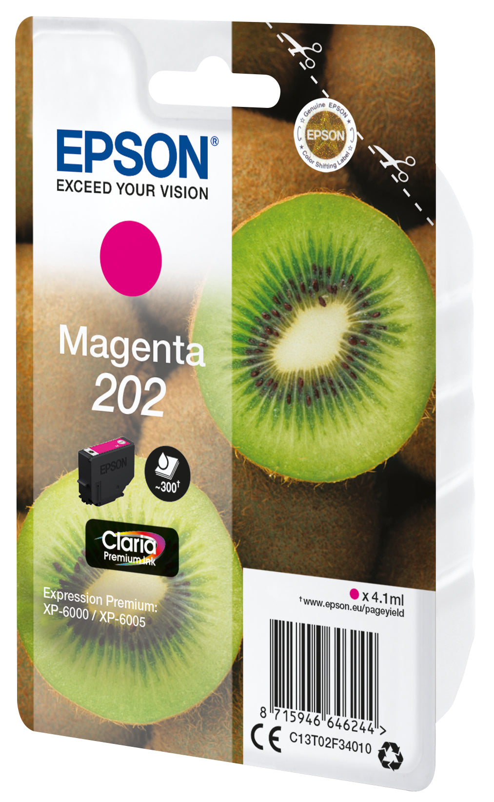 Epson Tintenpatrone 202 (C13T02F34020), Magenta, 300 Seiten, Original – für Epson-Drucker